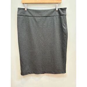 Garfield & Marks 14 NWT grey-black houndstooth back pleated ruffle skirt